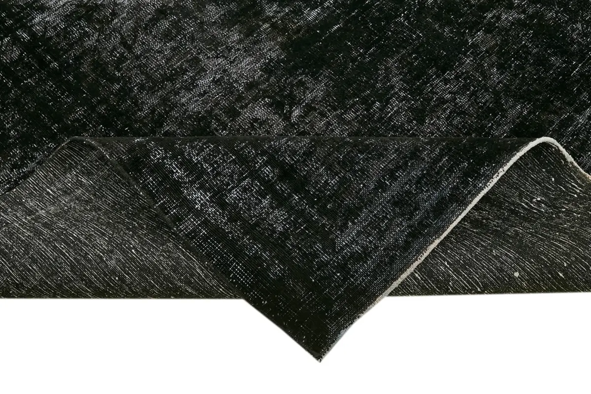 Katar Eskitme Siyah Pamuk Üzerine Yün El Dokuma Halı-342x470 - Görsel 6