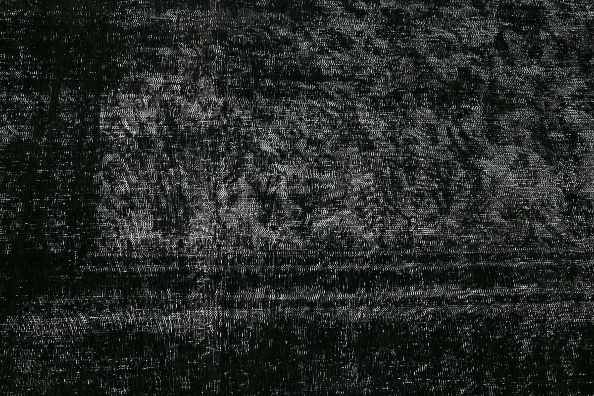 Katar Eskitme Siyah Pamuk Üzerine Yün El Dokuma Halı-342x470 - Görsel 9