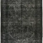 Katar Eskitme Siyah Pamuk Üzerine Yün El Dokuma Halı-340x462