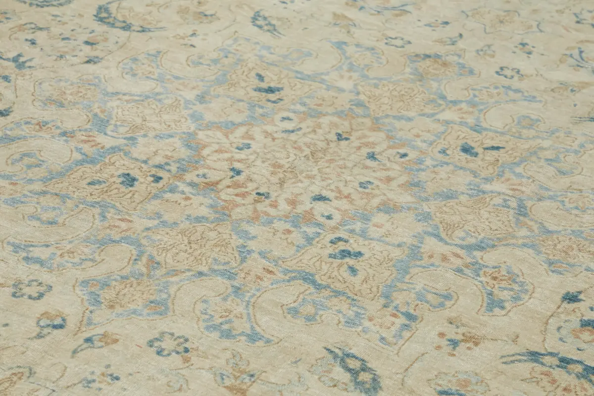 Katar Eskitme Bej Pamuk Üzerine Yün El Dokuma Halı-312x531 - Görsel 5