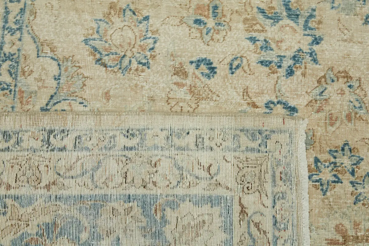 Katar Eskitme Bej Pamuk Üzerine Yün El Dokuma Halı-312x531 - Görsel 7