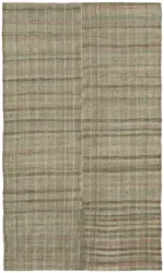 Chaput Çizgili Gri Renk Pagrk Üzerine Yün El Dokuma Kilim-180x295