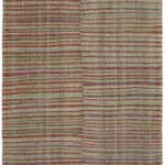 Chaput Çizgili Multi Renk Pamuk Üzerine Yün El Dokuma Kilim-187x329