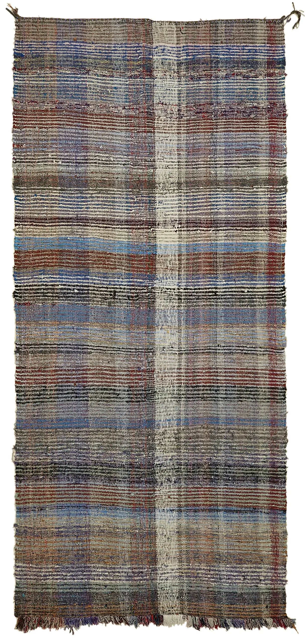 Rc_43472_0_Multicolor_Oriental_Kilim_Rugs Chaput Çizgili Multi Renk Pamuk Üzerine Yün El Dokuma Kilim-153x331 - Görsel 1