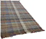 Chaput Çizgili Multi Renk Pamuk Üzerine Yün El Dokuma Kilim-153x331 - Görsel 2