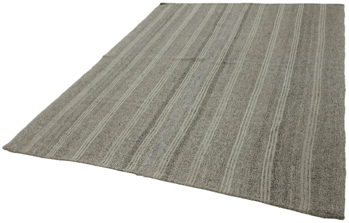 Chaput Çizgili Gri Renk Pagrk Üzerine Yün El Dokuma Kilim-220x285 - Görsel 3
