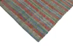 Chaput Çizgili Multi Renk Pamuk Üzerine Yün El Dokuma Kilim-212x270 - Görsel 4