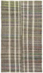 Chaput Çizgili Gri Renk Pagrk Üzerine Yün El Dokuma Kilim-171x297