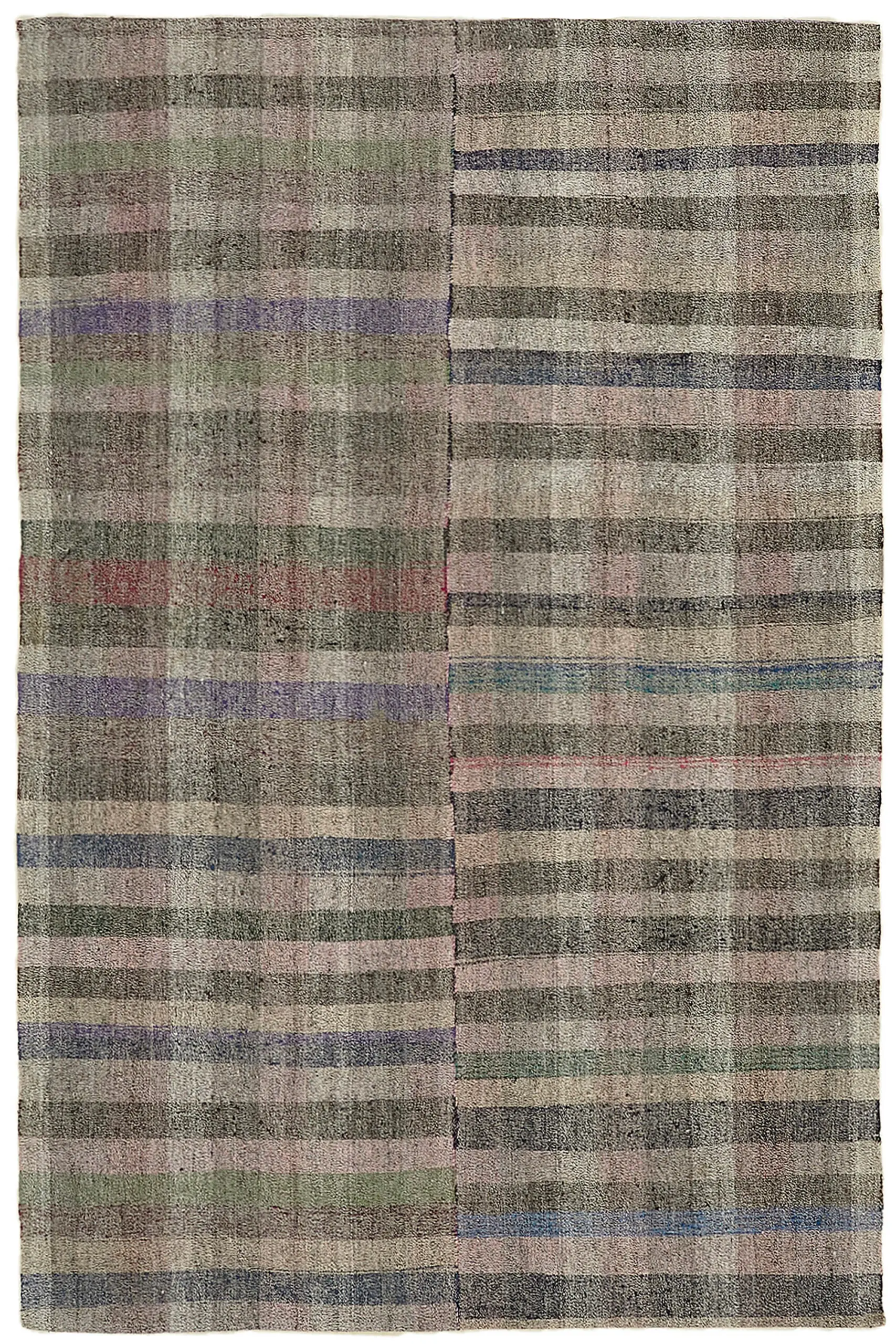 Rc_43487_0_Multicolor_Oriental_Kilim_Rugs Chaput Çizgili Multi Renk Pamuk Üzerine Yün El Dokuma Kilim-202x320 - Görsel 1