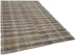 Chaput Çizgili Multi Renk Pamuk Üzerine Yün El Dokuma Kilim-202x320 - Görsel 2