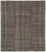 Chaput Çizgili Multi Renk Pamuk Üzerine Yün El Dokuma Kilim-180x204