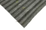 Chaput Çizgili Gri Pamuk Üzerine Yün El Dokum Kilim-197x282 - Görsel 4
