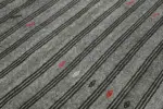 Chaput Çizgili Gri Pamuk Üzerine Yün El Dokum Kilim-197x282 - Görsel 5