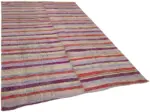 Chaput Çizgili Gri Pamuk Üzerine Yün El Dokum Kilim-200x308 - Görsel 2