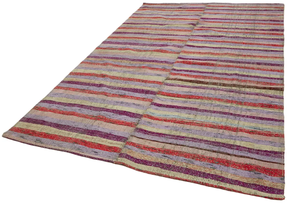 Chaput Çizgili Gri Pamuk Üzerine Yün El Dokum Kilim-200x308 - Görsel 3