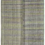 Chaput Çizgili Gri Pamuk Üzerine Yün El Dokum Kilim-164x265