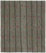 Chaput Çizgili Gri Pamuk Üzerine Yün El Dokum Kilim-228x263