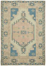 Anadolu Eskitme Bej Pamuk Üzerine Yün El Dokuma Halı-186x265