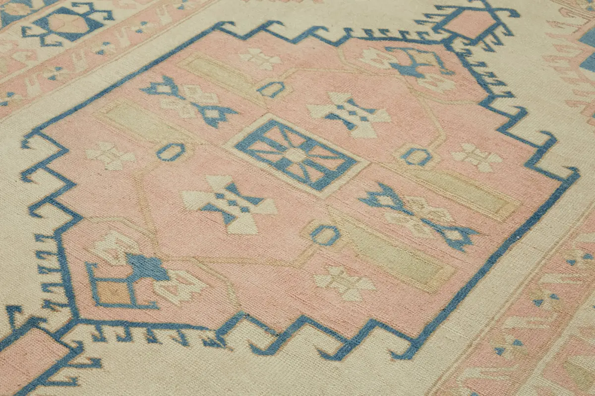 Anadolu Eskitme Bej Pamuk Üzerine Yün El Dokuma Halı-186x265 - Görsel 5