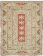 Anadolu Eskitme Bej Pamuk Üzerine Yün El Dokuma Halı-211x268