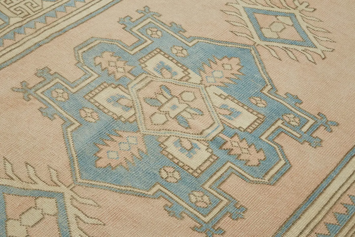 Anadolu Eskitme Bej Pamuk Üzerine Yün El Dokuma Halı-162x226 - Görsel 5