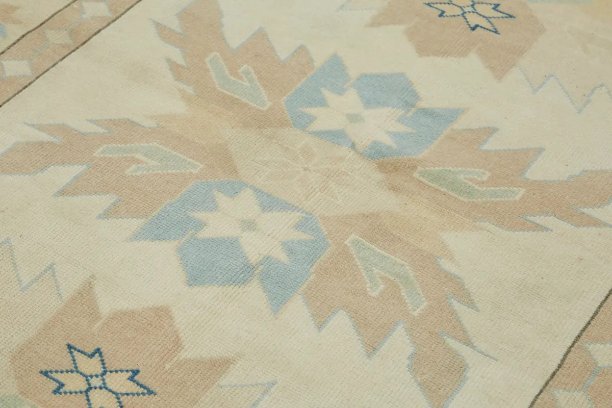 Anadolu Eskitme Bej Pamuk Üzerine Yün El Dokuma Halı-151x226 - Görsel 5