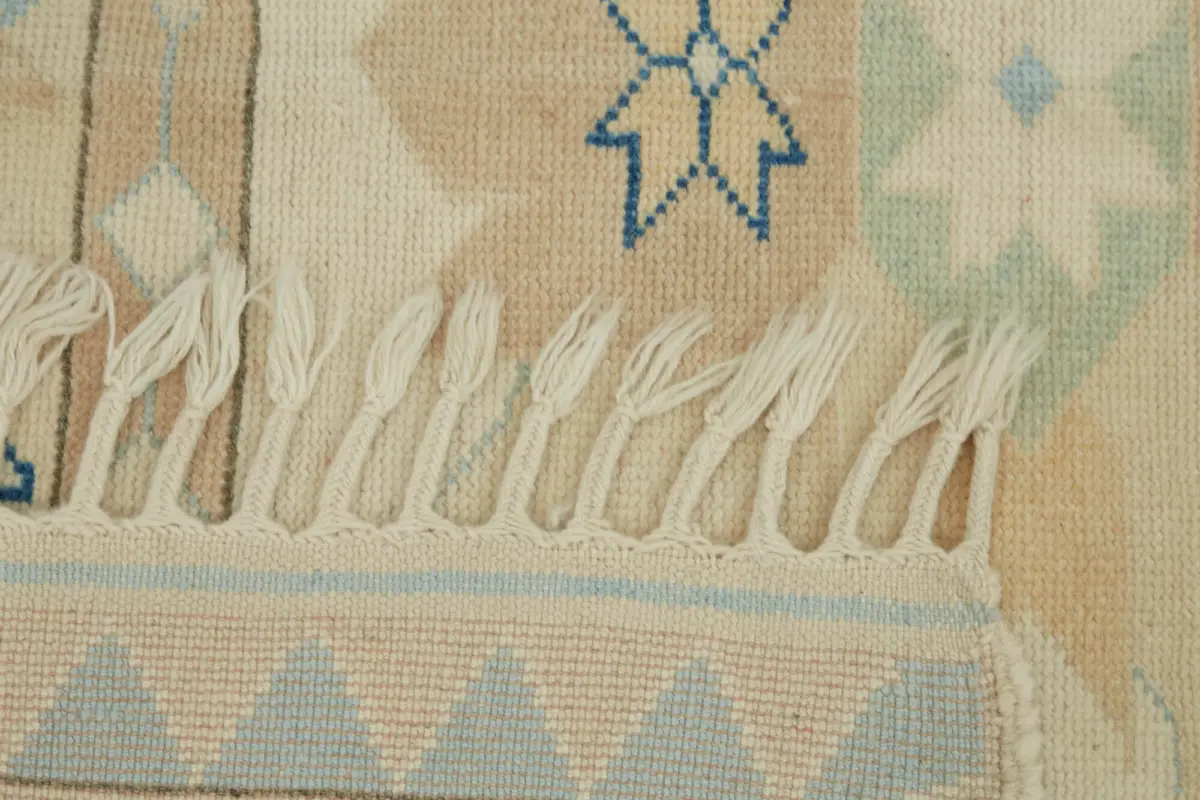 Anadolu Eskitme Bej Pamuk Üzerine Yün El Dokuma Halı-151x226 - Görsel 6