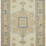 Anadolu Eskitme Bej Pamuk Üzerine Yün El Dokuma Halı-159x239