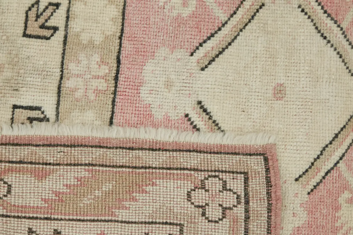 Anadolu Eskitme Bej Pamuk Üzerine Yün El Dokuma Halı-119x216 - Görsel 6