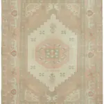 Anadolu Eskitme Bej Pamuk Üzerine Yün El Dokuma Halı-184x247