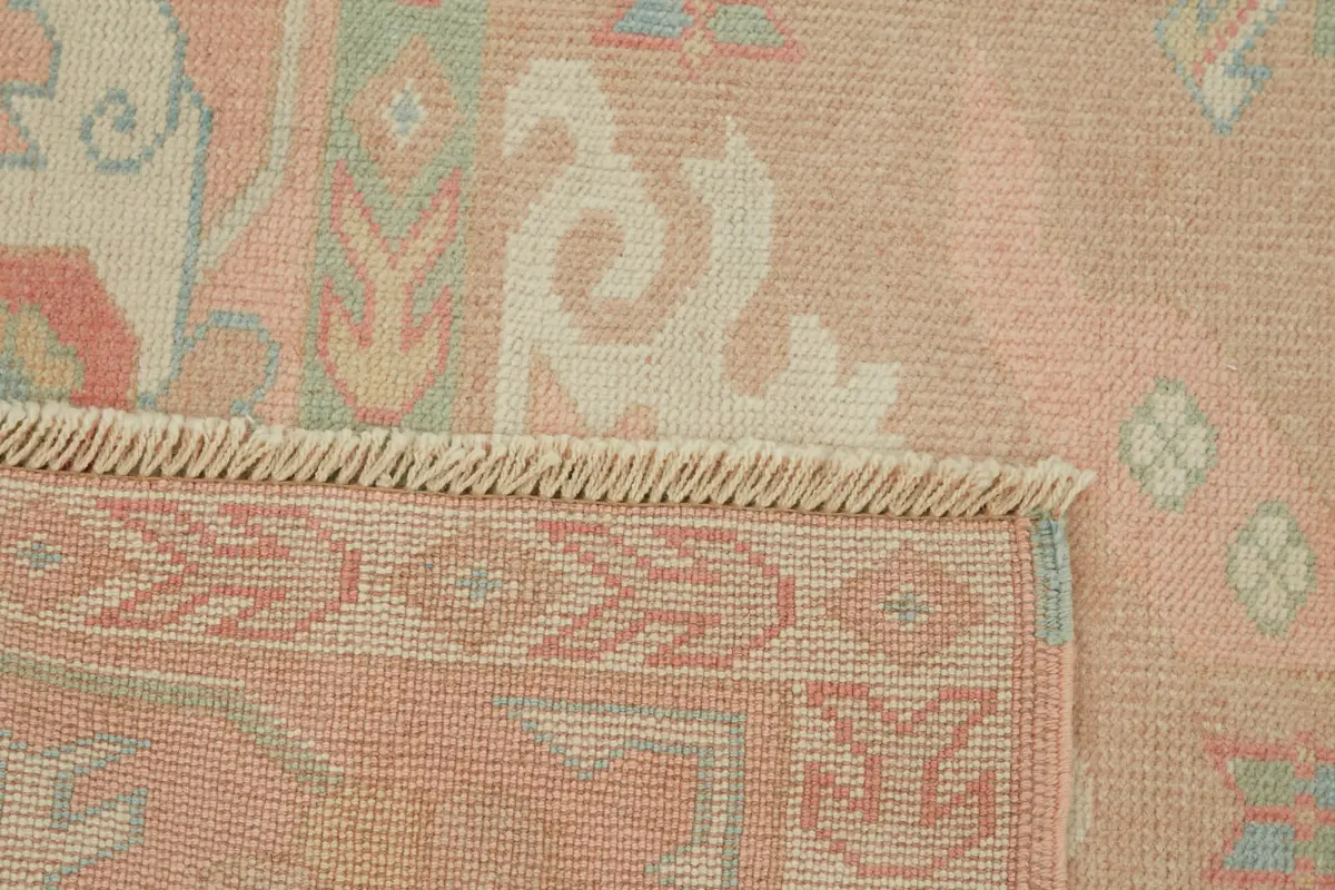 Anadolu Eskitme Bej Pamuk Üzerine Yün El Dokuma Halı-184x247 - Görsel 6