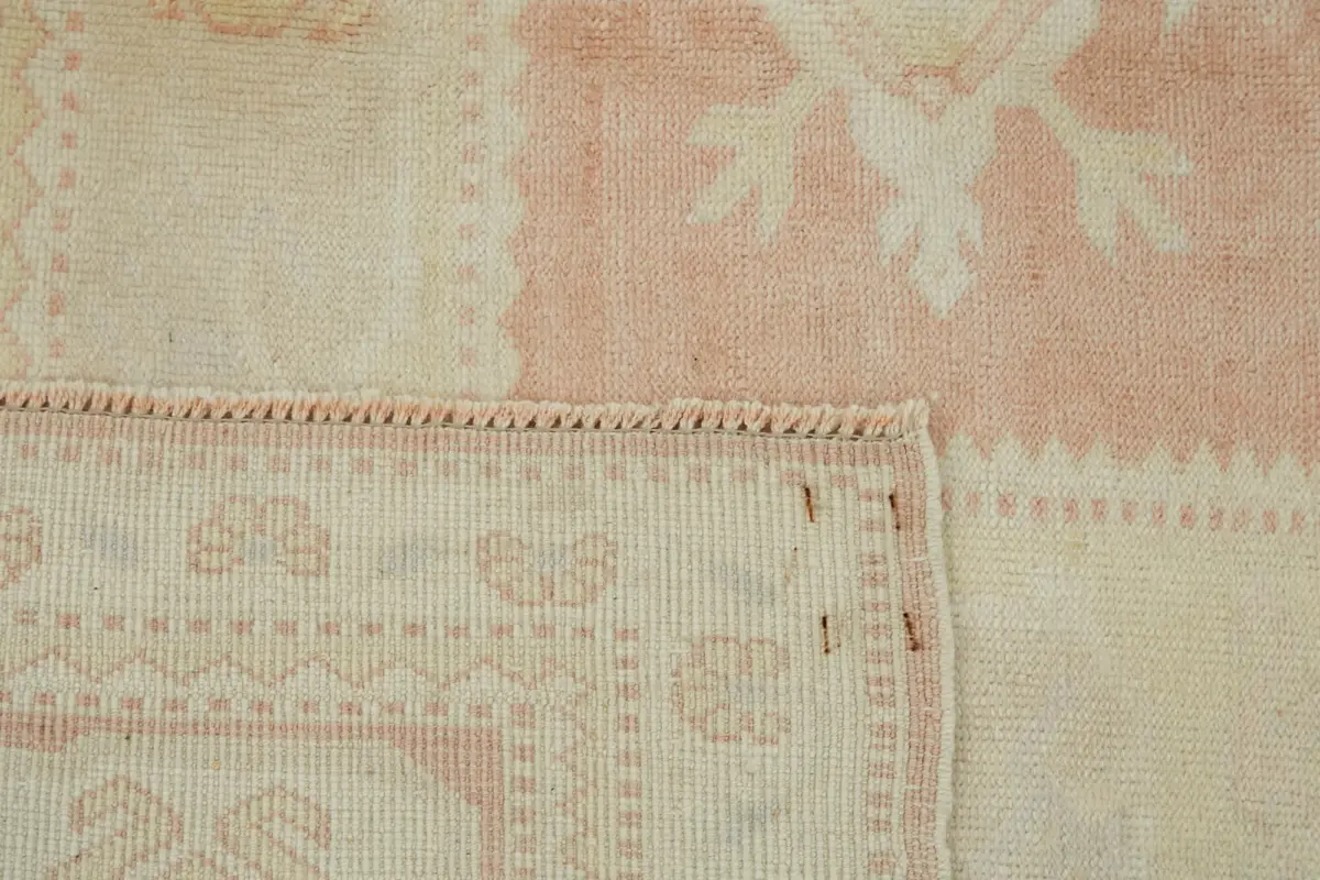 Anadolu Eskitme Bej Pamuk Üzerine Yün El Dokuma Halı-160x230 - Görsel 6