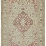 Anadolu Eskitme Bej Pamuk Üzerine Yün El Dokuma Halı-153x220