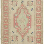 Anadolu Eskitme Bej Pamuk Üzerine Yün El Dokuma Halı-139x226