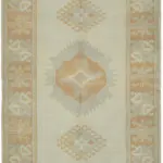 Anadolu Eskitme Bej Pamuk Üzerine Yün El Dokuma Halı-151x228