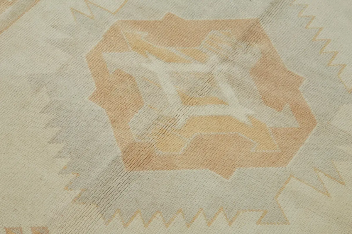 Anadolu Eskitme Bej Pamuk Üzerine Yün El Dokuma Halı-151x228 - Görsel 5