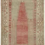 Anadolu Eskitme Bej Pamuk Üzerine Yün El Dokuma Halı-127x190