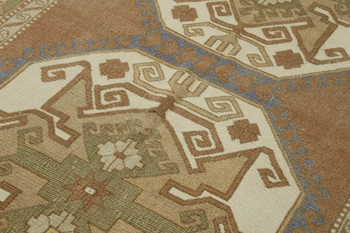 Anadolu Eskitme Bej Pamuk Üzerine Yün El Dokuma Halı-152x263 - Görsel 5