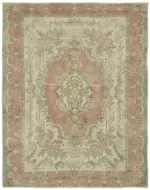 Anadolu Eskitme Bej Pamuk Üzerine Yün El Dokuma Halı-142x176