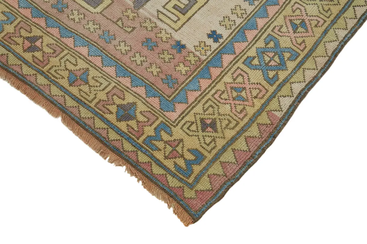 Anadolu Eskitme Mor Pamuk Üzerine Yün El Dokuma Halı-141x220 - Görsel 4