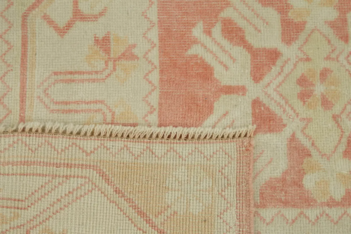 Anadolu Eskitme Bej Pamuk Üzerine Yün El Dokuma Halı-116x212 - Görsel 6