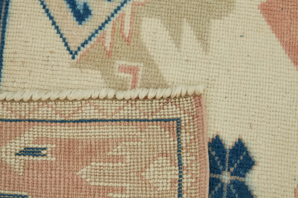 Anadolu Eskitme Bej Pamuk Üzerine Yün El Dokuma Halı-124x167 - Görsel 6