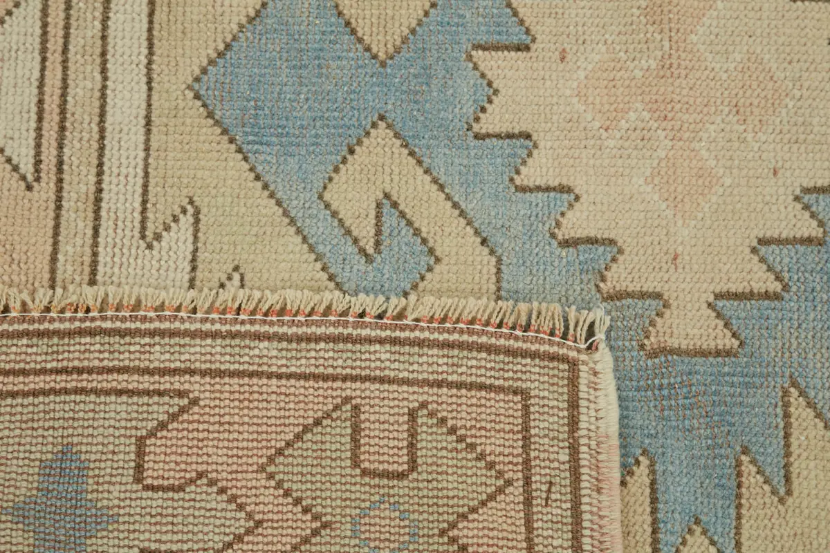 Anadolu Eskitme Bej Pamuk Üzerine Yün El Dokuma Halı-126x202 - Görsel 6