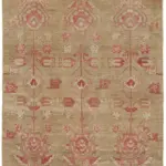 Anadolu Eskitme Bej Pamuk Üzerine Yün El Dokuma Halı-092x225