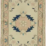 Anadolu Eskitme Bej Pamuk Üzerine Yün El Dokuma Halı-087x117