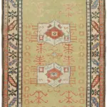 Anadolu Eskitme Bej Pamuk Üzerine Yün El Dokuma Halı-102x152