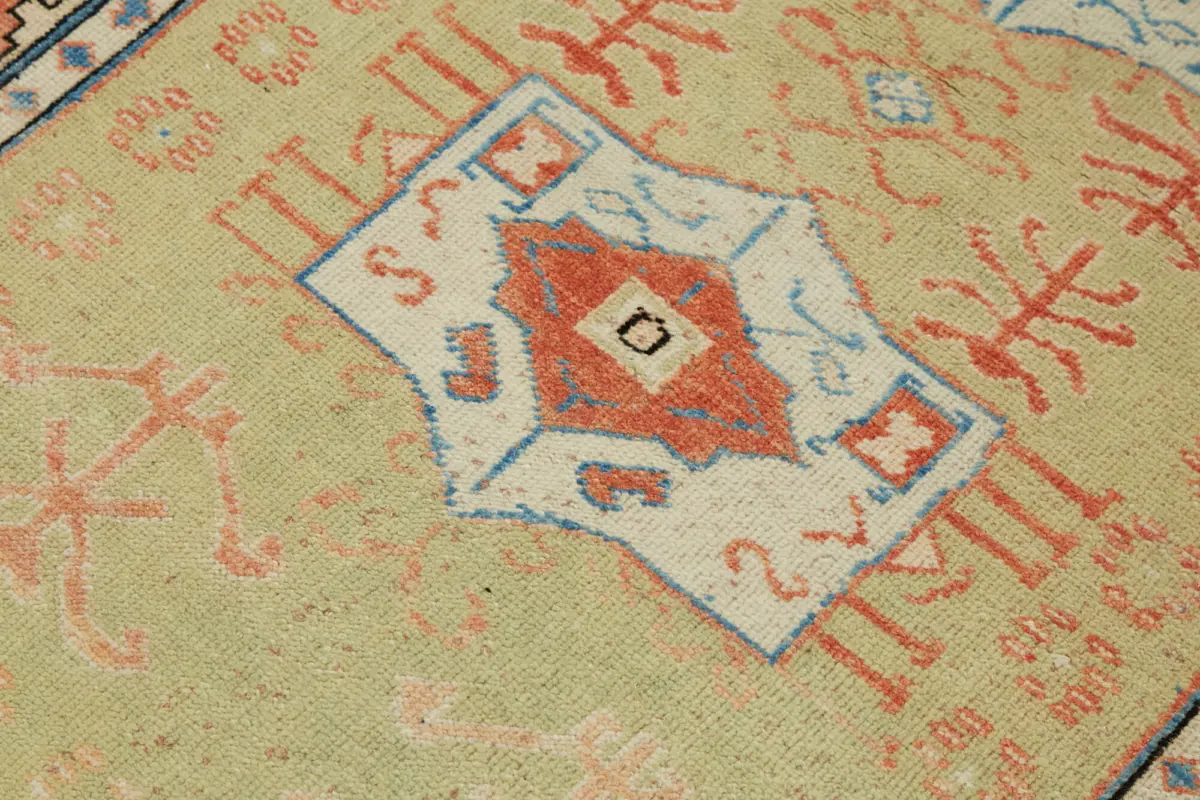 Anadolu Eskitme Bej Pamuk Üzerine Yün El Dokuma Halı-102x152 - Görsel 5