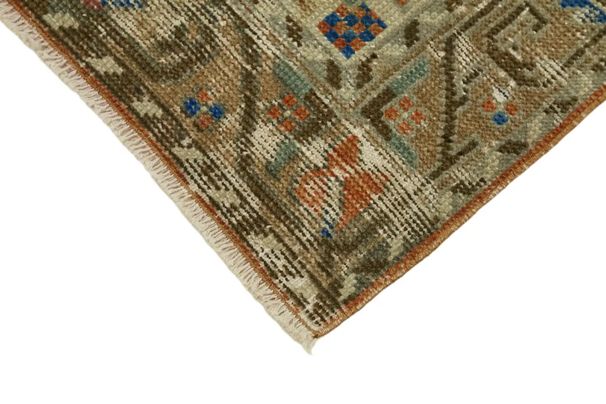 Anadolu Eskitme Bej Pamuk Üzerine Yün El Dokuma Halı-069x120 - Görsel 4