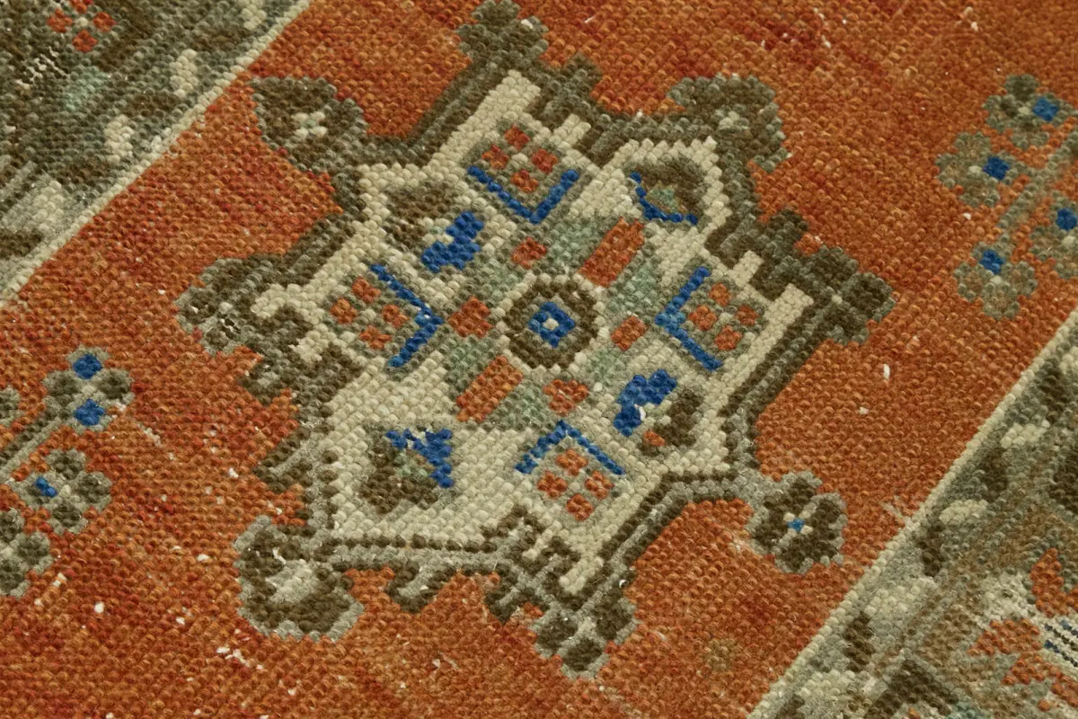 Anadolu Eskitme Bej Pamuk Üzerine Yün El Dokuma Halı-069x120 - Görsel 5