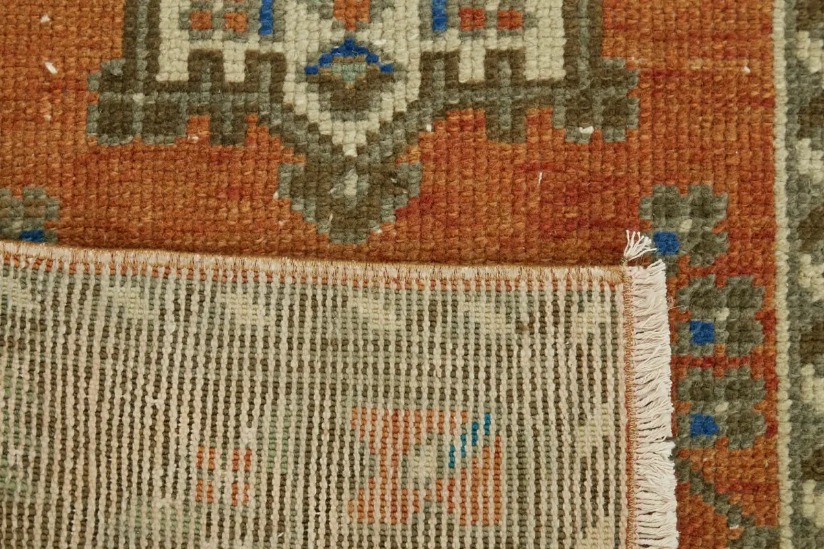 Anadolu Eskitme Bej Pamuk Üzerine Yün El Dokuma Halı-069x120 - Görsel 6